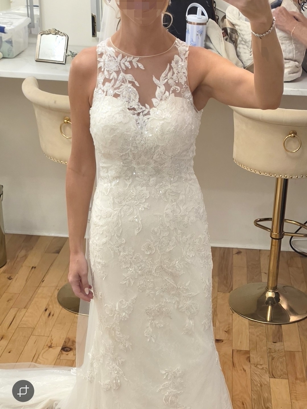 Elegant White Lace Sheath Dress with Illusion Neckline